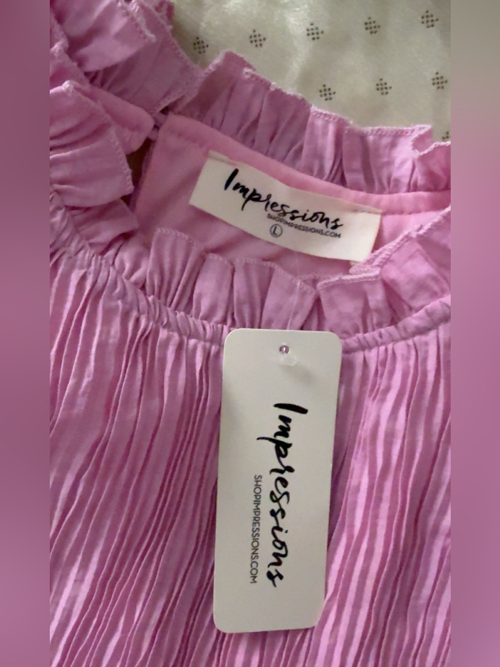 IMPRESSIONS SOUTHERN CHIC TOP IN PINK• Size Large - Picture 5 of 14